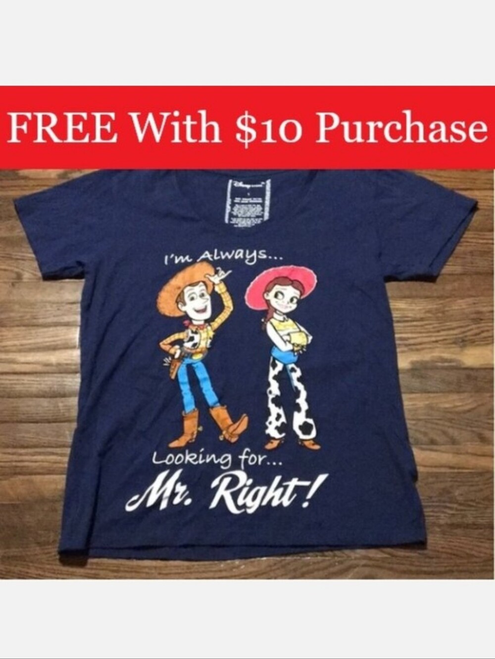 DISNEY Toy Story Jessie & Woody Looking for Mr. Right T-Shirt NEW RED BANNER